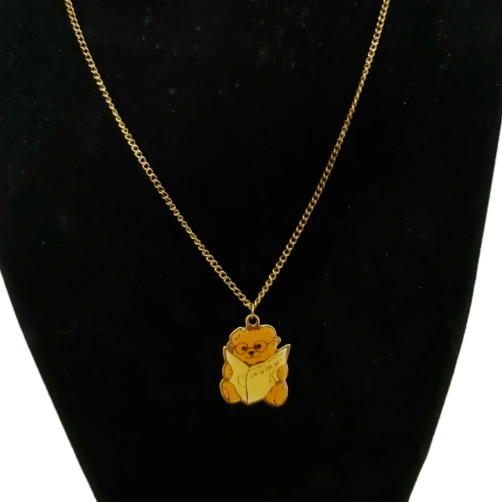 NEW Vintage Girl's Bear Necklace Gold Plated